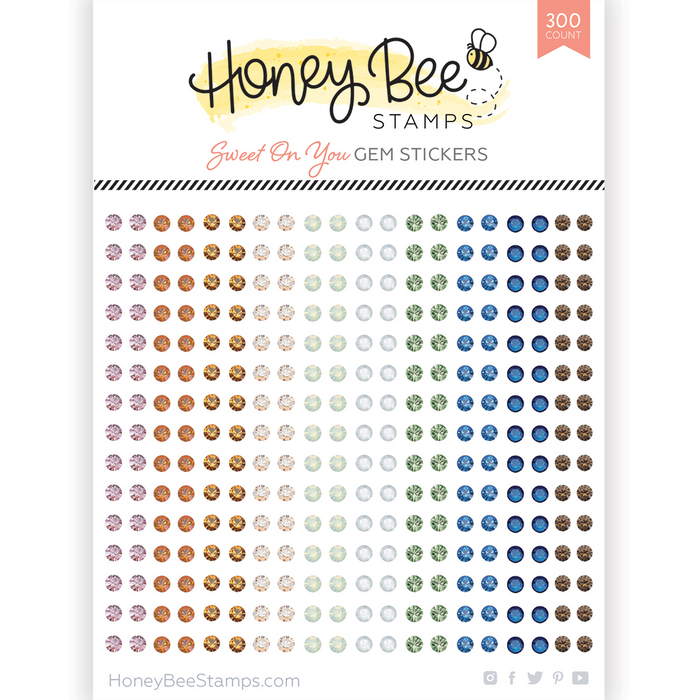 Honey Bee Stamps - Gem Stickers SWEET ON YOU - 300 Count