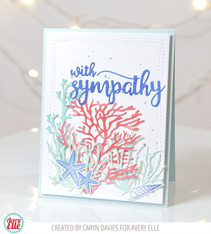 Avery Elle - WITH SYMPATHY - Clear Stamp Set - Hallmark Scrapbook - 6