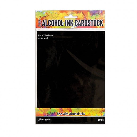 Tim Holtz - Black Matte Alcohol Ink Cardstock  - 5x7 10PK