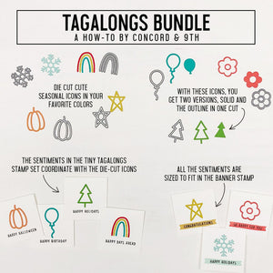Concord & 9th - TALL TYPE TAGALONG and TINY TAGALONG - Stamps and Dies BUNDLE Set