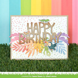 giant outlined happy birthday: landscape
