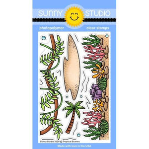 Sunny Studio - TROPICAL SCENES - Stamps Set