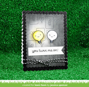 Lawn Fawn - TURN ME ON - Clear STAMPS 7pc - Hallmark Scrapbook - 6