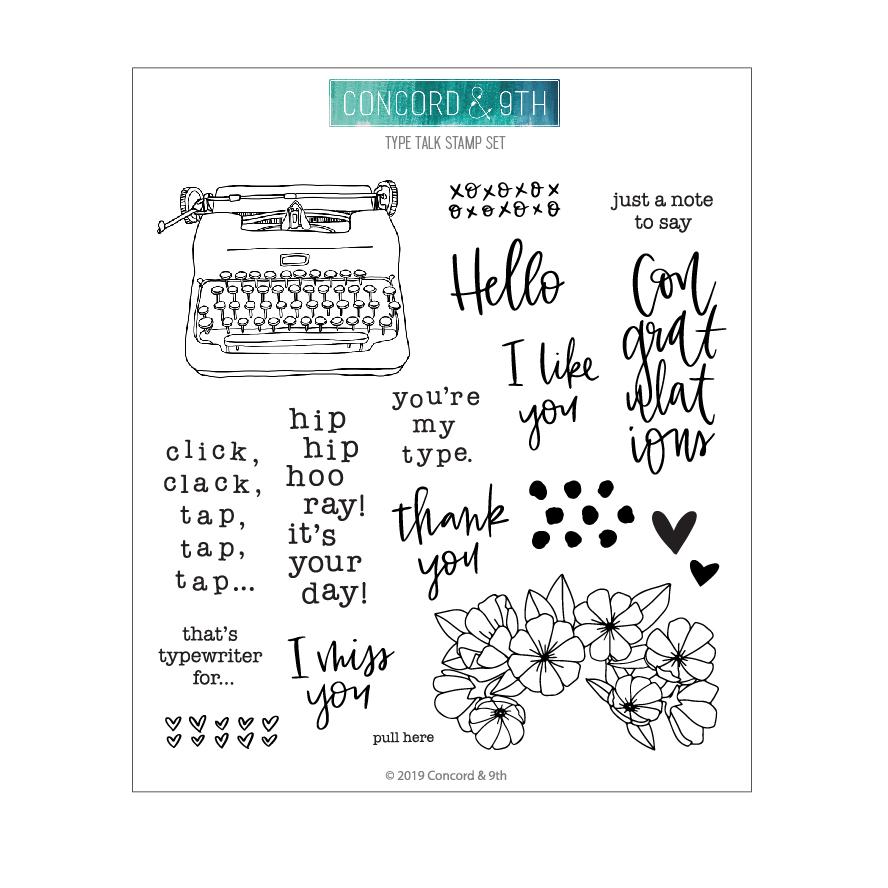 Concord 9th TYPE TALK Stamps Set Hallmark Scrapbook