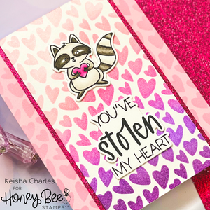 Honey Bee - WHIMSICAL HEARTS Background - Stencil
