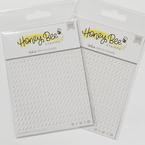 Honey Bee Stamps - WHITE Gem Stickers - 300 Count