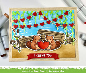 Lawn Fawn - WOOD YOU BE MINE? - Stamps set - Beavers - 20% OFF!