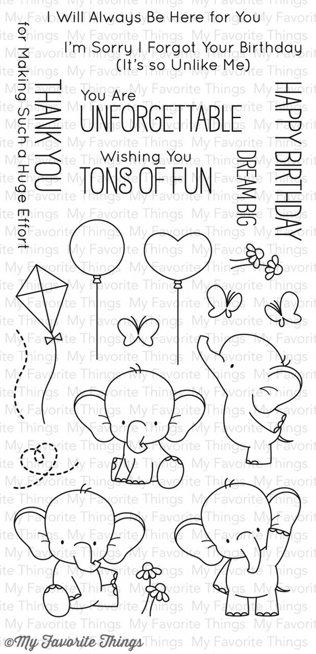 My Favorite Things - ADORABLE ELEPHANTS - Clear Stamp