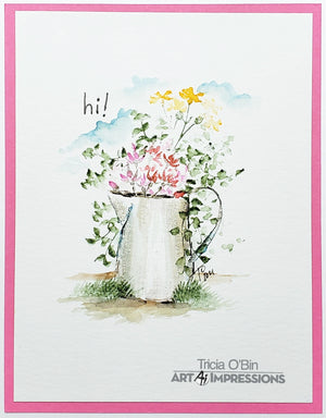 Art Impressions - Watercolor Cling Rubber Stamp Set - FLOWER Set 6