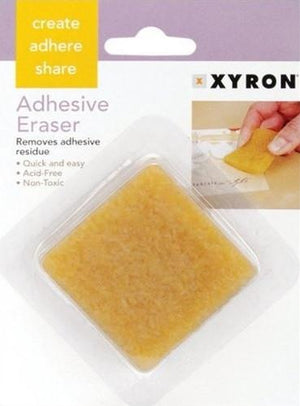 Adhesive Eraser 2x2 Inch - Removes Sticky Residue From Paper, Plastic & Glass, Acid-Free & Non-Toxic